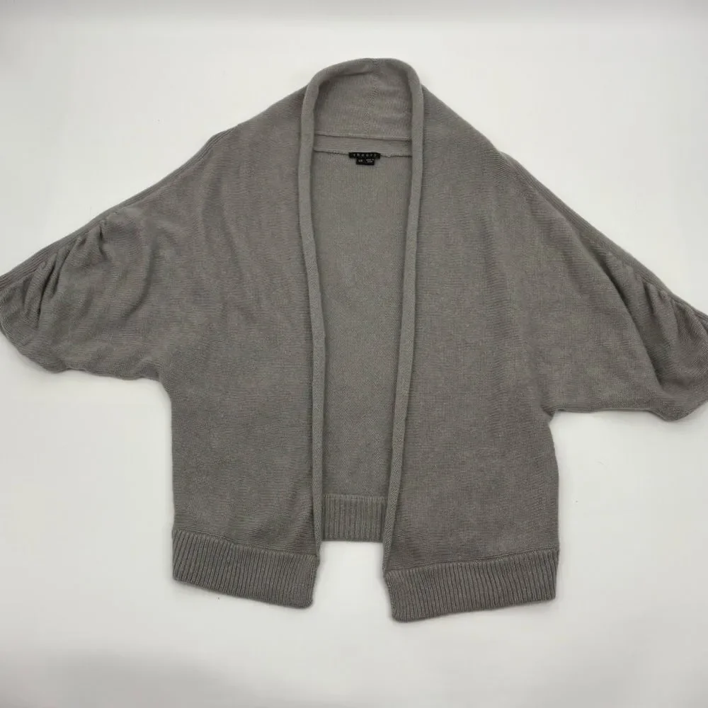 Theory | women’s cinched sleeves cashmere Gray cardigan Sweater